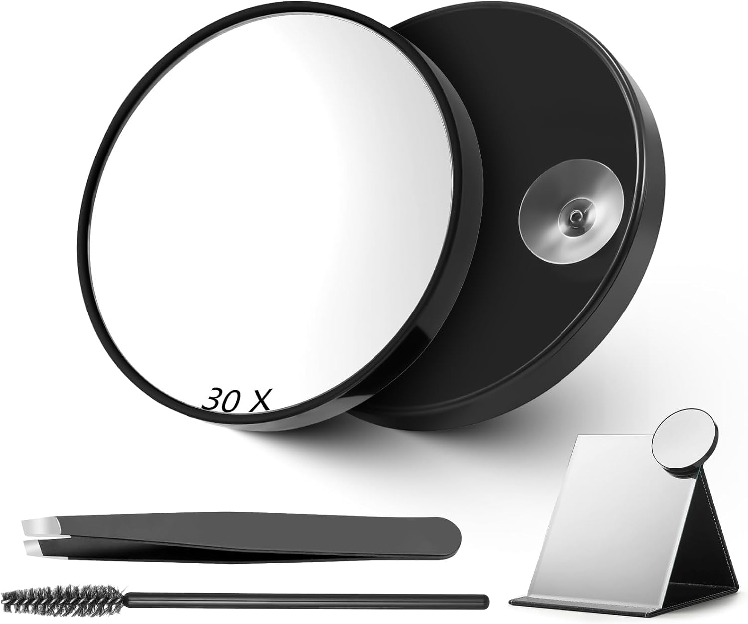 30X Magnifying Mirror, 3.4 Inch Magnifying Makeup Mirror, Travel Magnifying Mirror for Eyes Makeup, Eyebrow Tweezing, Shaving (White)