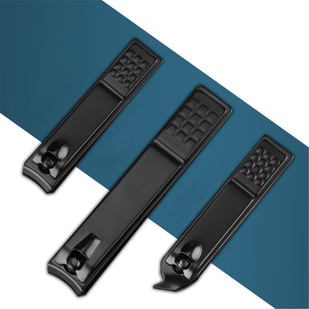 Classic Black 18/16/12/10/7Pcs Nail Clipper Set Stainless Steel Manicure Cutters Ear Spoon Nail Scissors Tool Pedicure Household,19Pcs,Black image number 5