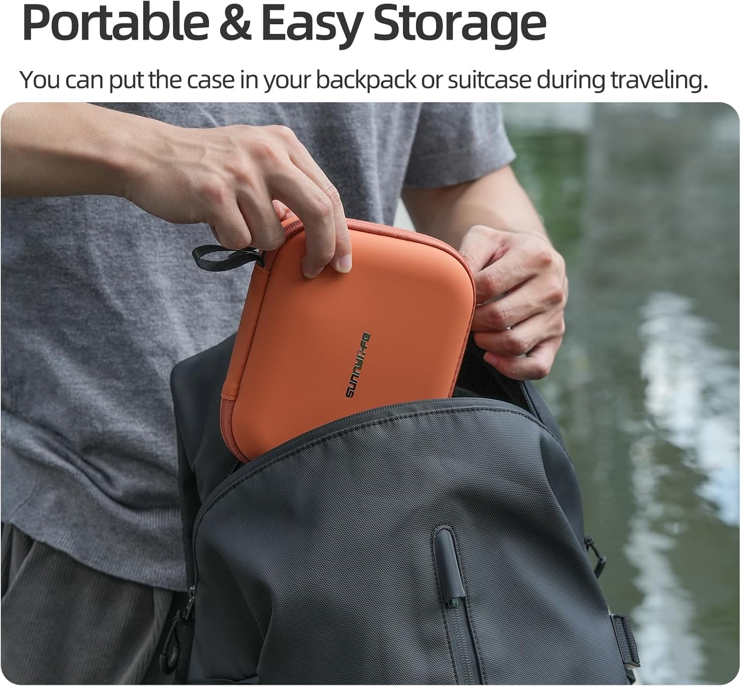 Protective Carrying Case for DJI Osmo Nano Standard Combo, Portable PU Protective Carry Bag Travel Storage Bag Protective Cover for DJI Osmo Nano Action Camera Accessories (Black) image number 1