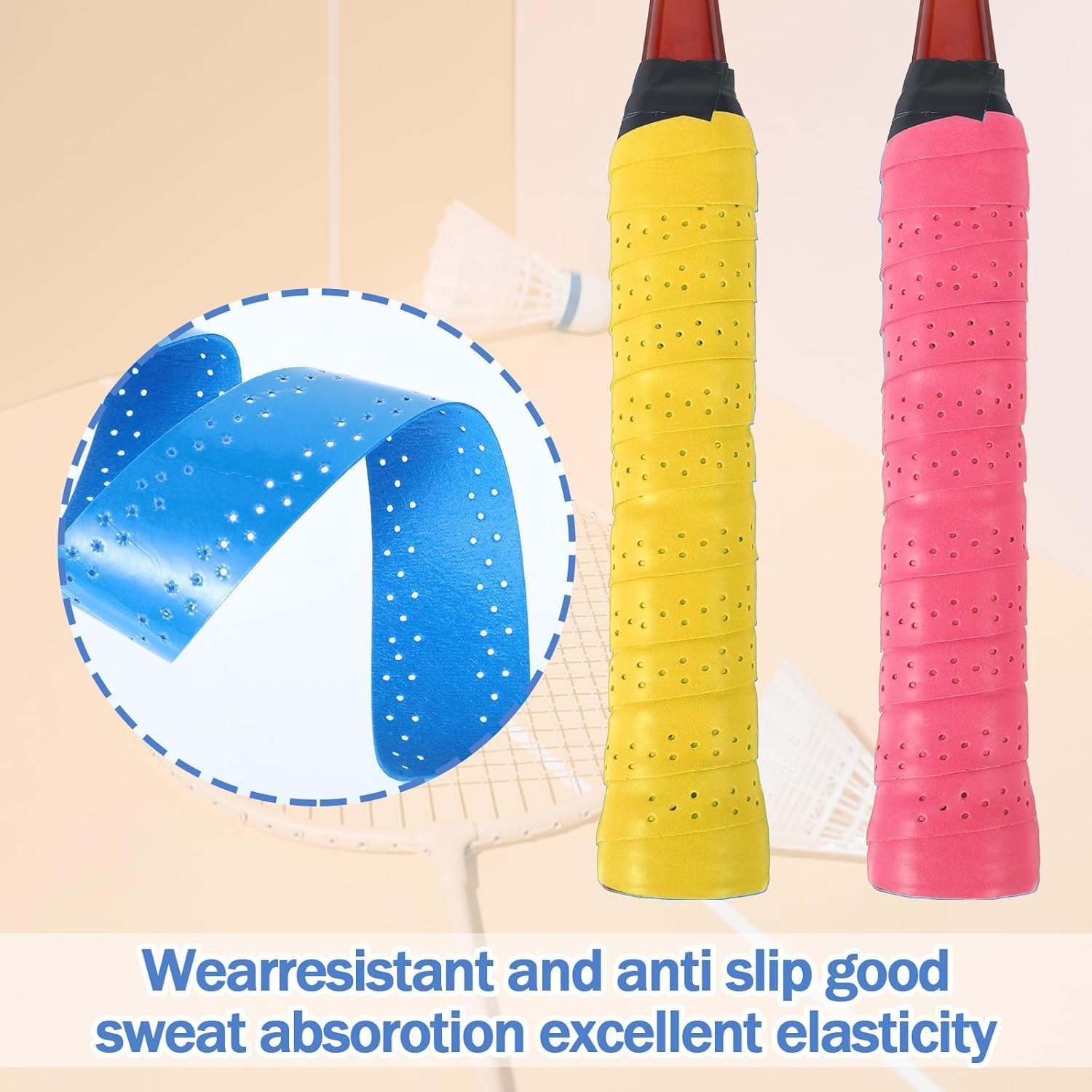 Anti-Slip Tennis Badminton Squash Racquet over Grip Tape,6 Colors Badminton Racket Grip Tape Tennis Racket Grip Tape,Badminton Racket Grip Tape Tennis Grip Tape,Tennis Racket Grip Tape for Tennis Rod image number 3