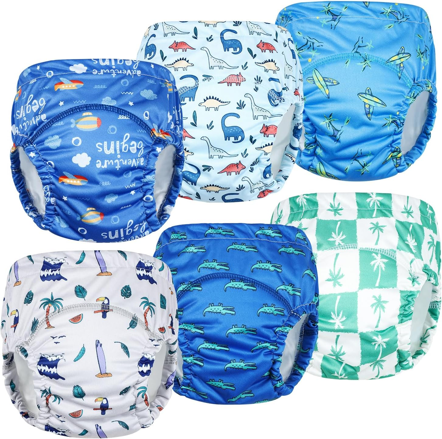 Moomoo Baby Waterproof Potty Training Underwear 6 Packs Absorbent Rubber Training Pants for Girls Cotton 6T