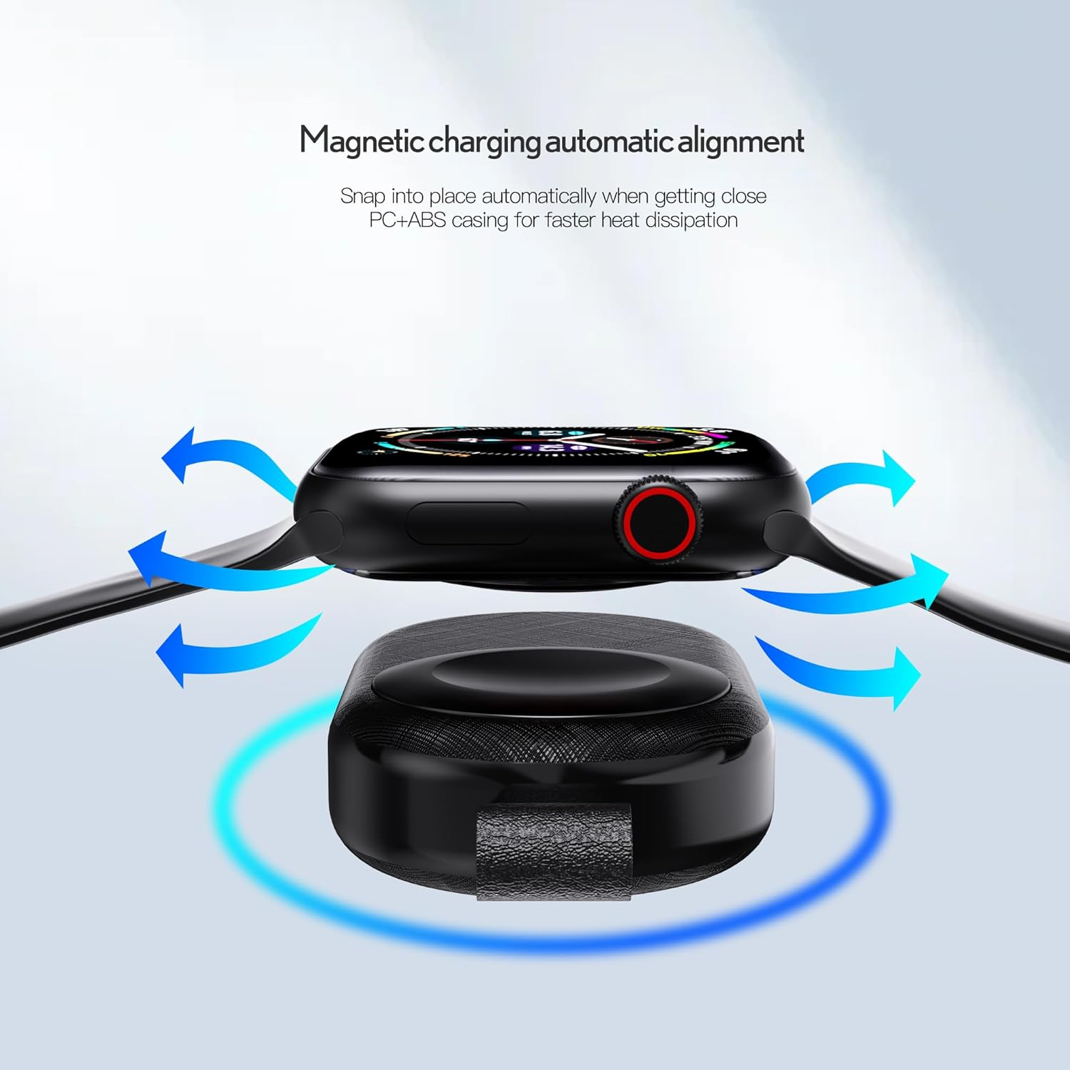 PZOZ Portable Apple Watch Charger, 2000Mah 5W Wireless Power Bank Fast Charging for Apple Watch Series 11 10 9 Ultra 8 7 6 5 4 3 2 SE Travel Mini Powerbank with Keychain (USB C+Lightning) (Black)