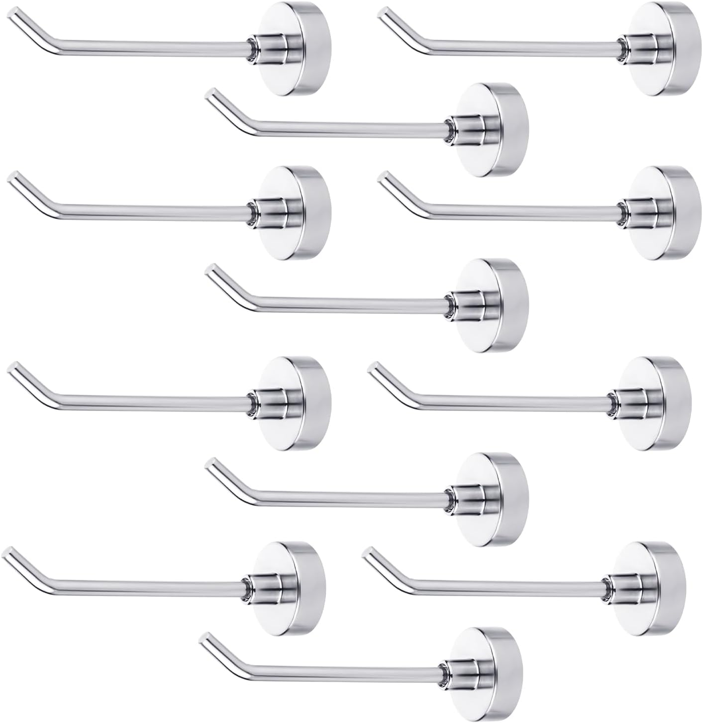 6Pcs Magnetic Hooks, 1.7 Lb Heavy Duty Magnet Hooks 3 Inch Long Magnetic Hooks for Hanging Strong Magnetic Hanger for Cruise Cabins, Towel, Grill, Fridge, Kitchen, Garage, Workplace (Silver) image number 1