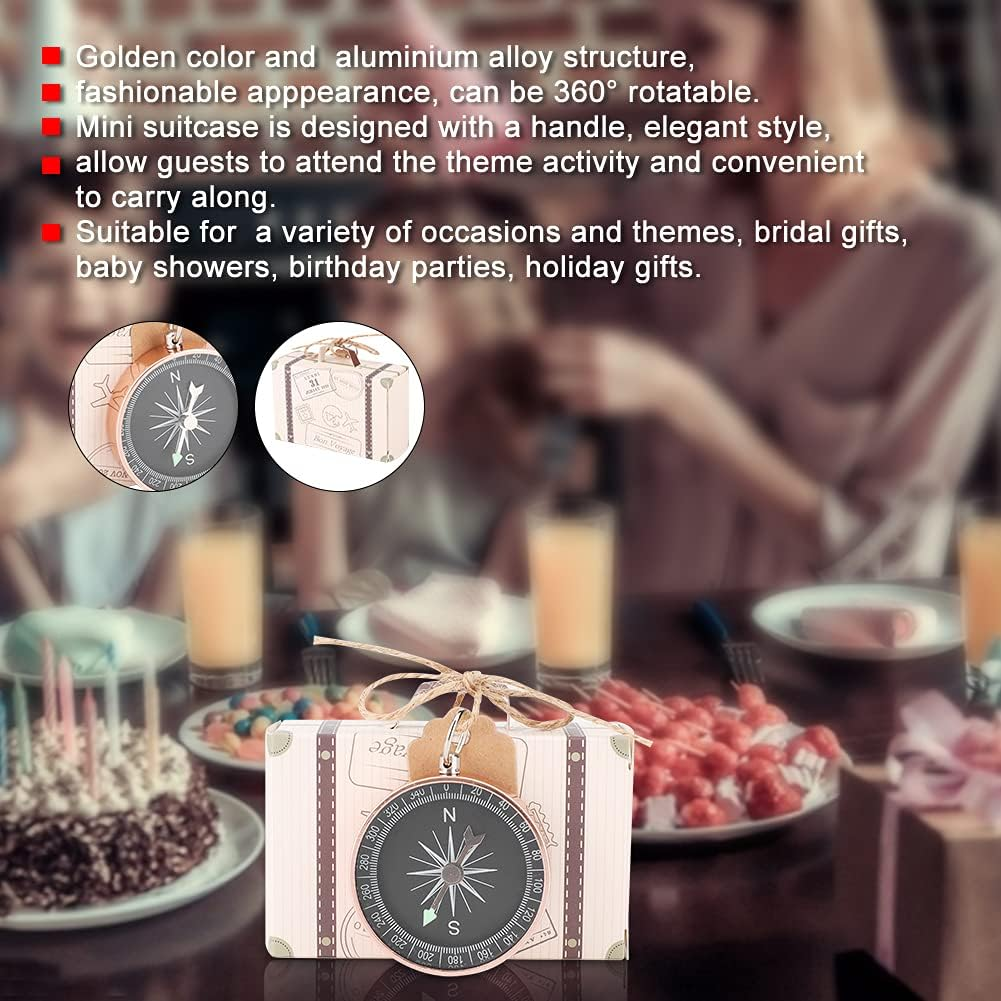 Gugxiom 20 Pieces Gift Boxes, Souvenir Gift with Blank Label, Mini Suitcase Gift Boxes, Party Gifts Candy Boxes with Handle for Wedding image number 2