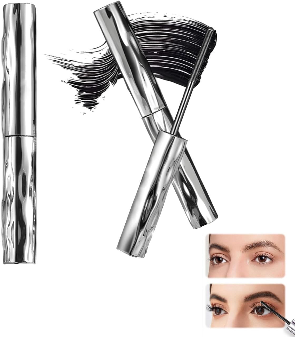 Ultimate Length & Curl Mascara, 2025 Upgrade Volumising & Lengthening 4D Silk Fiber Mascara, Long-Lasting and Smudge-Proof, Suitable for Sensitive Eyes (1PCS)