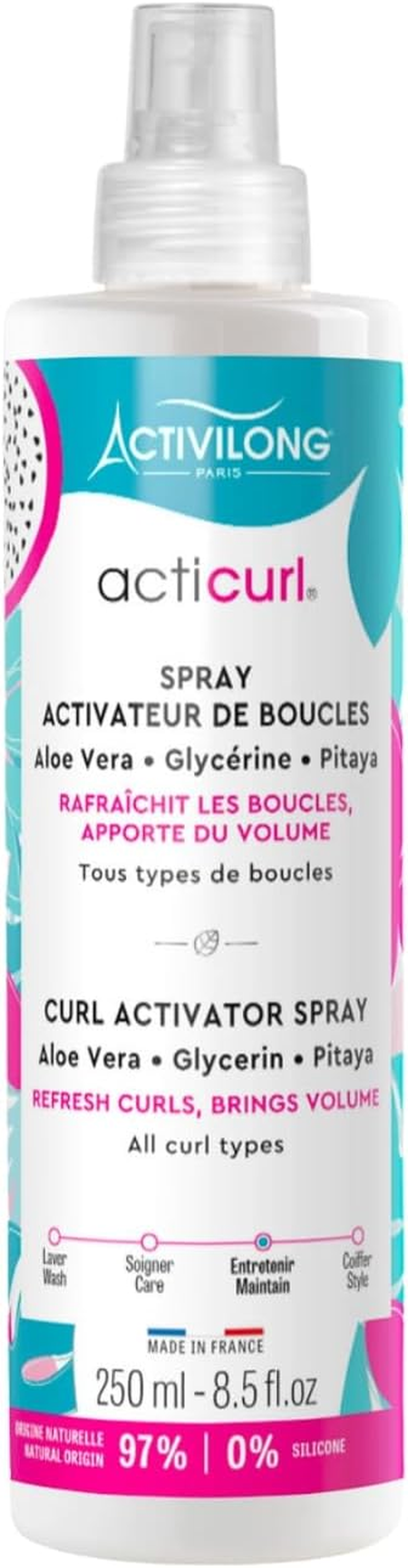 Activilong Acticurl Curl Activator Spray Aloe Vera Glycerin Pitaya 250 Ml image number 4