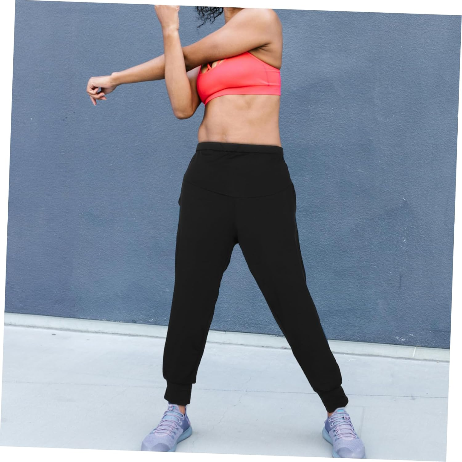 Healeved Seamless Maternity Yoga Pants Black L High Waisted Pregnancy Leggings Comfortable Workout and Lounge Clothes for Women image number 6