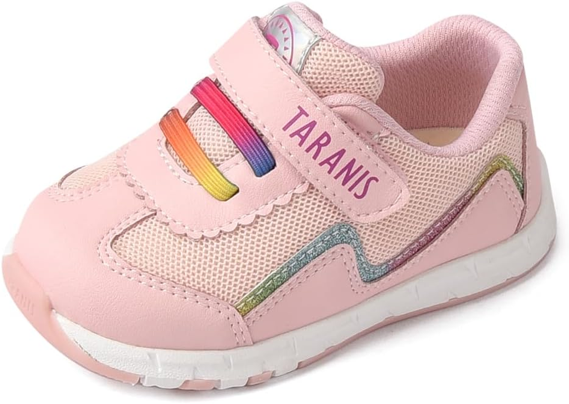 TARANIS Toddler Shoes Mesh Glitter Anti-Slip Soft Rubber Sole Boys Girls Lightweight Breathable Baby Walking Shoes