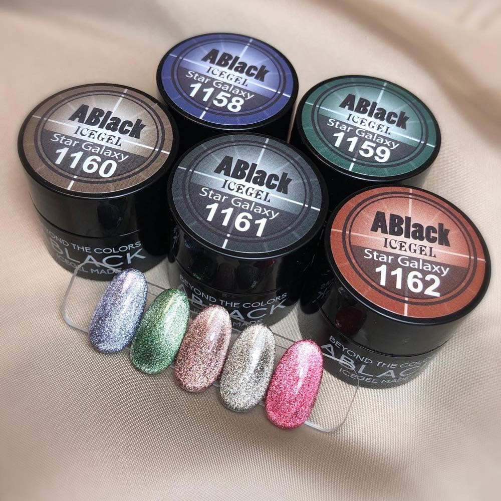 ICE GEL ABLACK Star Galaxy Gel, Color Gel, 1158, 0.1 Oz (3 G), Gel Nails, 0.1 Oz (3 G) (X 1) image number 4