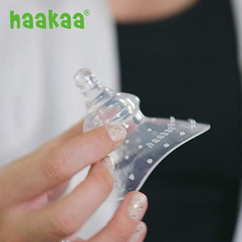 Haakaa Breastfeeding Nipple Shield - Protect Sore, Inverted Nipples for Breastfeeding Mom, Non Slip Nipple Teat, Variable Flow Non-Toxic - round Shape image number 6