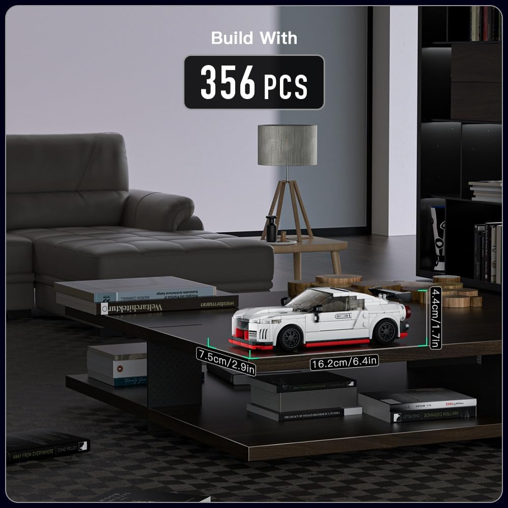 Mould King Speed Champions Nissan GTR NISMO Car Models Building Toys with Display Case, 27031 Model Car Kits Building Blocks, Racingcar Building Sets for Adults Kids 8+(384 PCS) image number 4