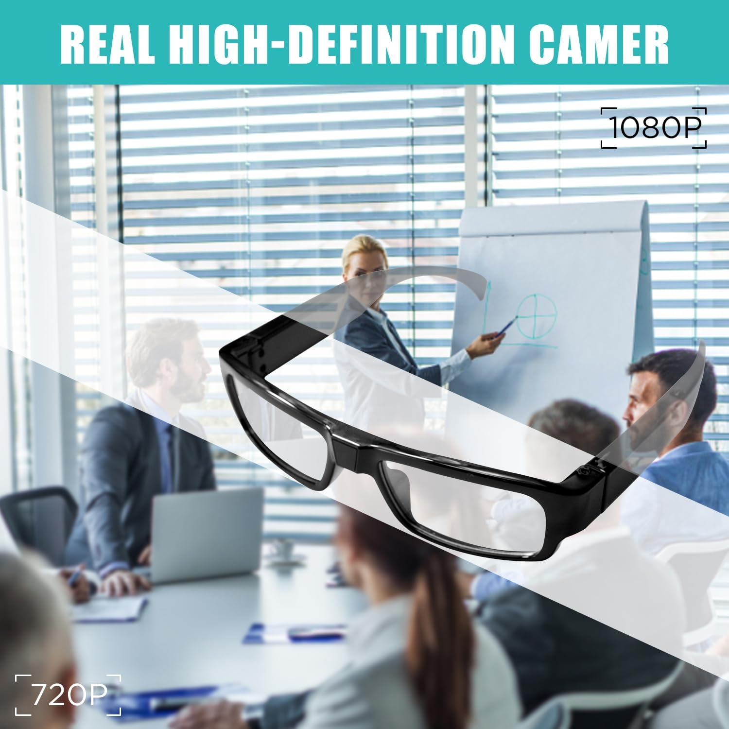 Dahocamgo 1080P Camera Glasses Video Glasses HD Eyewear Camera Video Cam Photo Taking Video Camcorder for Travel, Sports(Included 32G TF Card) image number 6