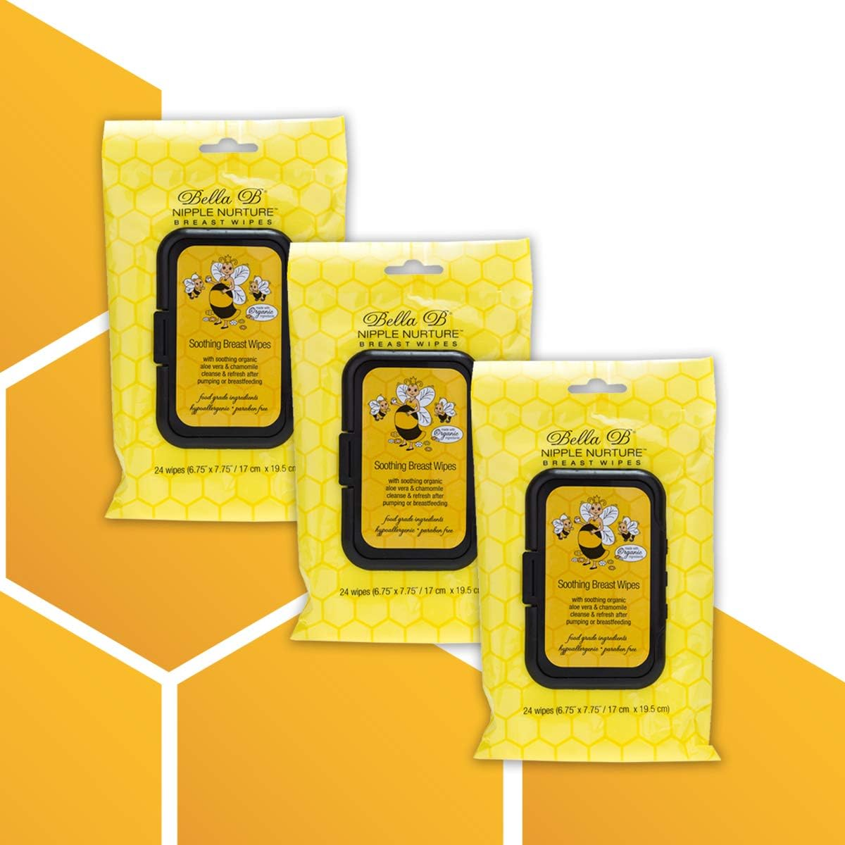 Bella B Nipple Nurture 3-Piece Breast Wipes Bundle - Baby Wipe Bundle - Breast Pump Cleaning Wipes - Breast Pump Cleaning Supplies - Nursing Wipes - Breastmilk Wipes image number 2