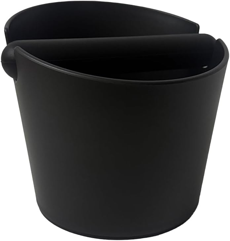 Coffee Grounds Powder Bucket Large Capacity Coffee Knock Box 5Inch Shock-Absorbent Durable Barista Style Espresso Knock Bin Coffee Dump Bin Coffee Grounds Container Knock Box Black