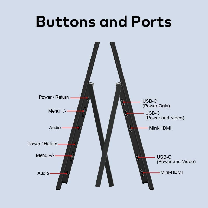 Trion 16 Inch Full HD Foldable Dual Portable Monitor Plug & Play Laptop Screen Extender for Windows, Macos, Android, Ios USB-C/HDMI Compatible with Xbox, PS4, Nintendo Switch (16 Inch)