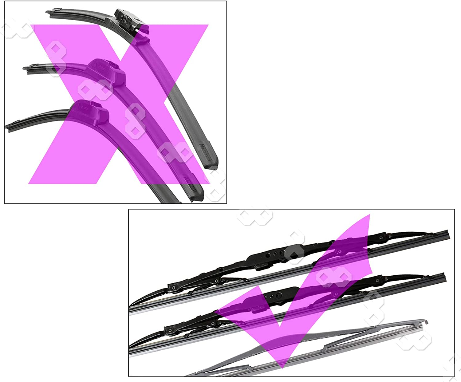 2 X 28 Universal 6Mm Front Wiper Blade Replacment Rubber Refill 700Mm image number 3