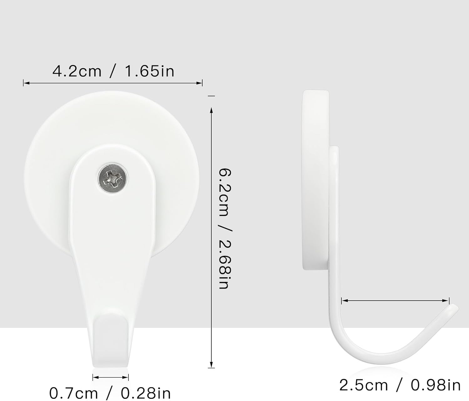 FYY Magnetic Wreath Hanger - 2 Pack Heavy Duty Magnets with Hook for Refrigerator, Christmas Decoration Magnetic Hooks for Metal Front Door, Cruise Hook Hanger for Hanging Cabins Grill Coat Pattern 2W image number 6