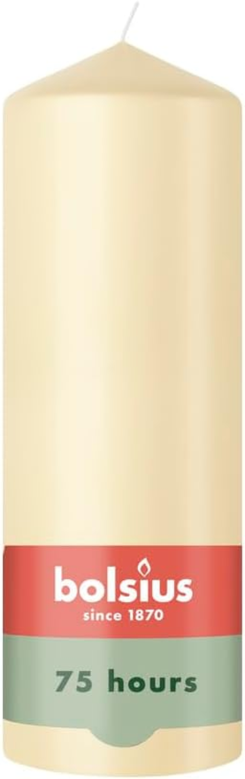 Bolsius - Pillar Candle - Beige - 20 Cm - Burning Time 75 Hours - with Natural Extracts - Natural Plant Wax - without Palm Oil image number 4