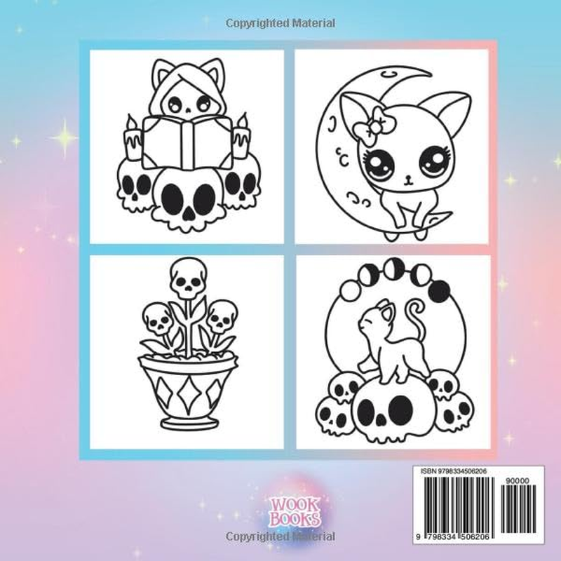Bold and Easy Creepy Cutie Kawaii Coloring Book: Big and Simple Designs for Relaxing and Stress-Free Coloring | Hand Drawn Illustrations for Adults ... and Spooky Pastel Goth Easy Coloring Pages image number 1