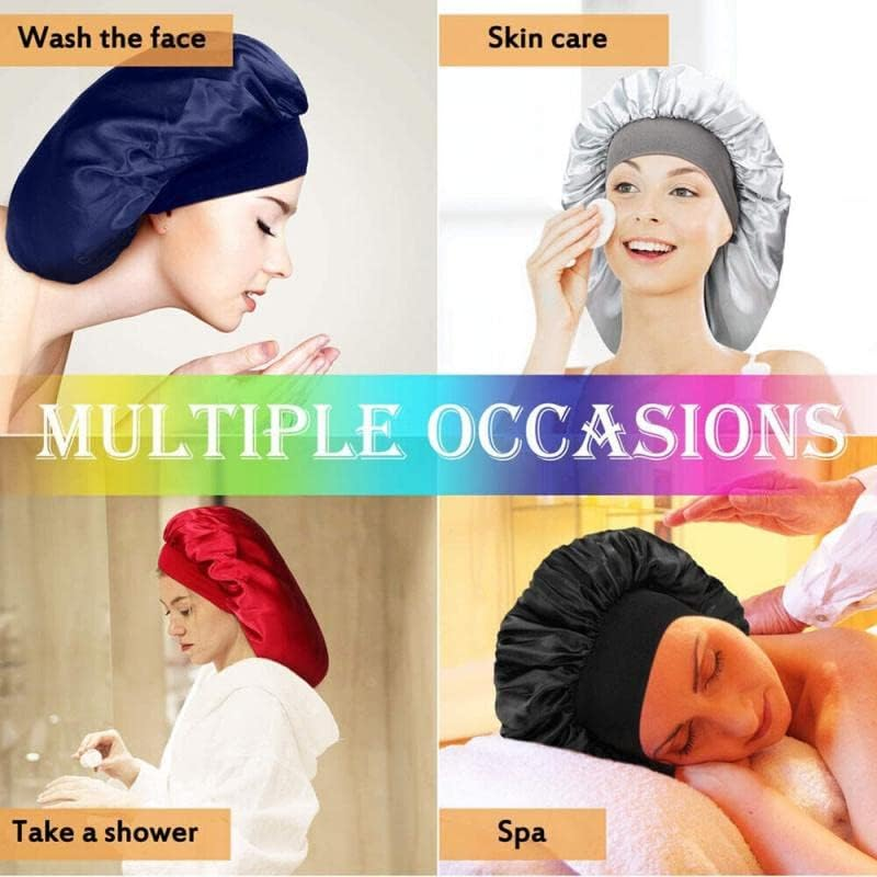 Sleeping Bonnet Silk Satin Cap for Women - Soft, Breathable, Elastic Night Hat for Hair Care and Protection, Suitable for Hair Rollers, Overnight Treatments image number 6
