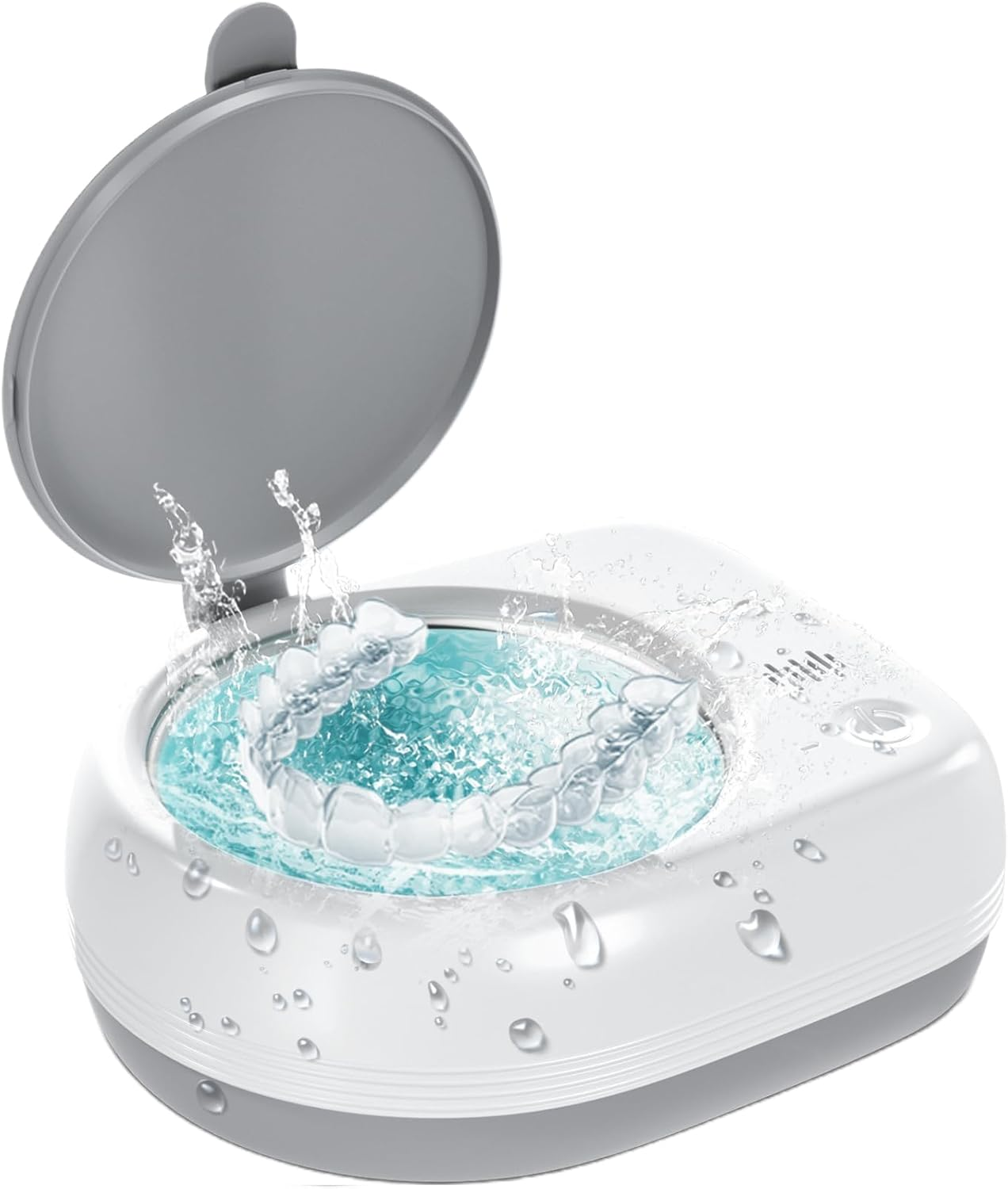 Ultrasonic Retainer Cleaner Machine 50Khz Portable Dental Pod for Dentures Mouth Guard Brace Toothbrush Head Fast Cooling Quiet Operation Universal Dental Appliance Cleaning image number 2