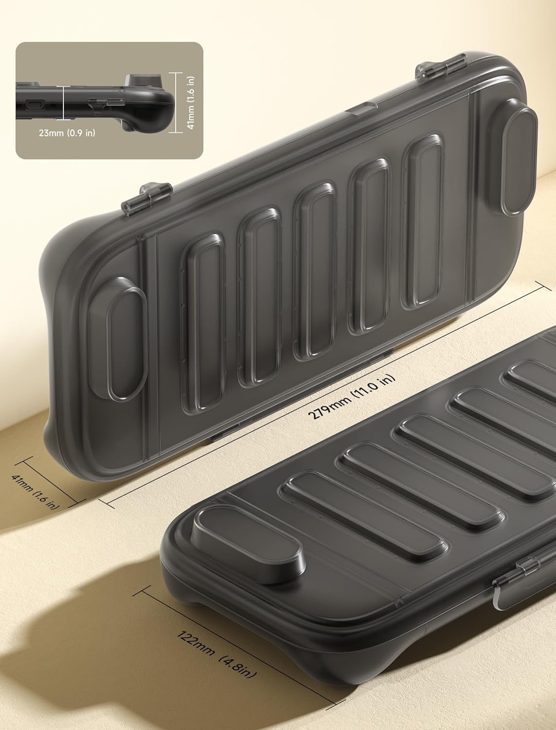 JSAUX Protective Case Compatible with Nintendo Switch 2 (2025), Ultra-Slim Hard Shell Carrying Case, Portable, Built-In Game Card Slot, Travel-Carry Full Protection Cover&ndash;Translucent Black PC0116 image number 5