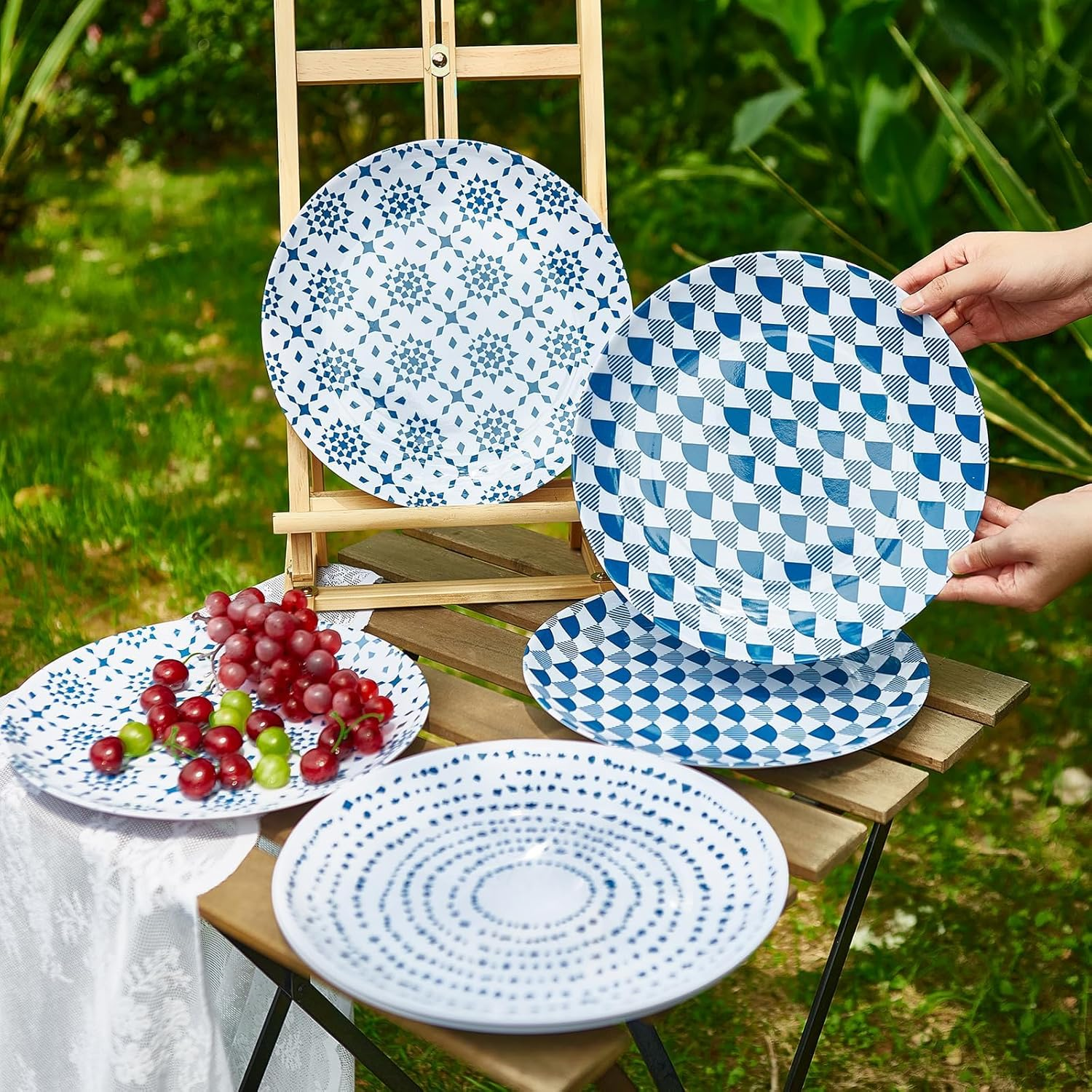 Zayton Melamine Dinner Plate 11 Inch Plastic Bread Outdoor Butter Plates Set Lightweight Shatter Proof Chip Resistant Camper RV Break-Resistant for Everyday Use image number 6