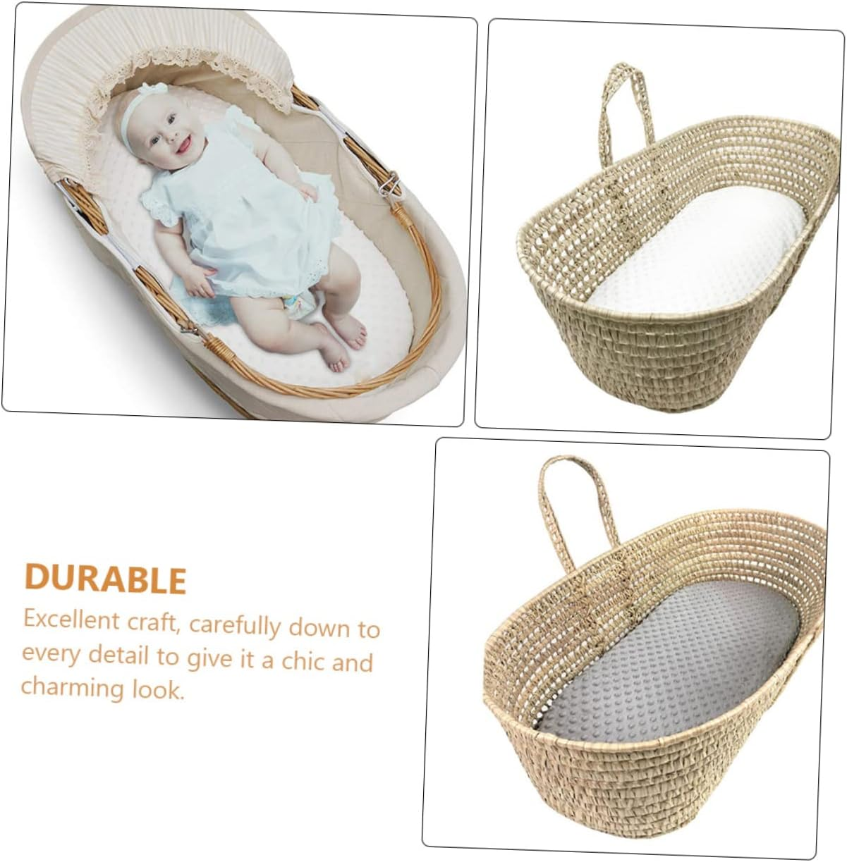 Baby Changing Pad Cover Set 2Pcs Polyester Changing Table Protector Detachable Washable Liners in White and Grey for Nursery Use