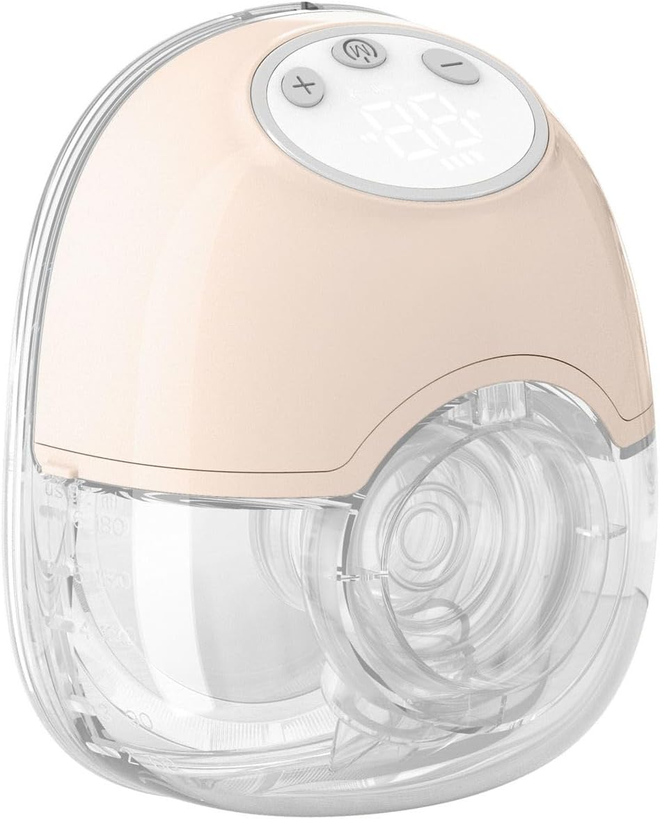 Oolong Wearable Breast Pump,Breast Pump Hand-Free,Milk Pump,Breast Pump,4 Modes 12 Levels,Led Display,1100Mah Ultra-Long Life,Silicone Double Enamel Design, 180Ml Large Capacity, Low Noise, No Binding image number 1