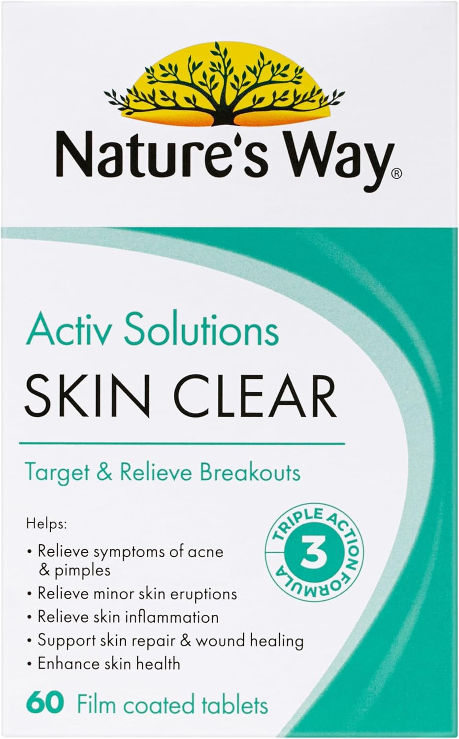 Nature'S Way Beauty Activ Solutions Skin Clear 60 Tablets image number 4