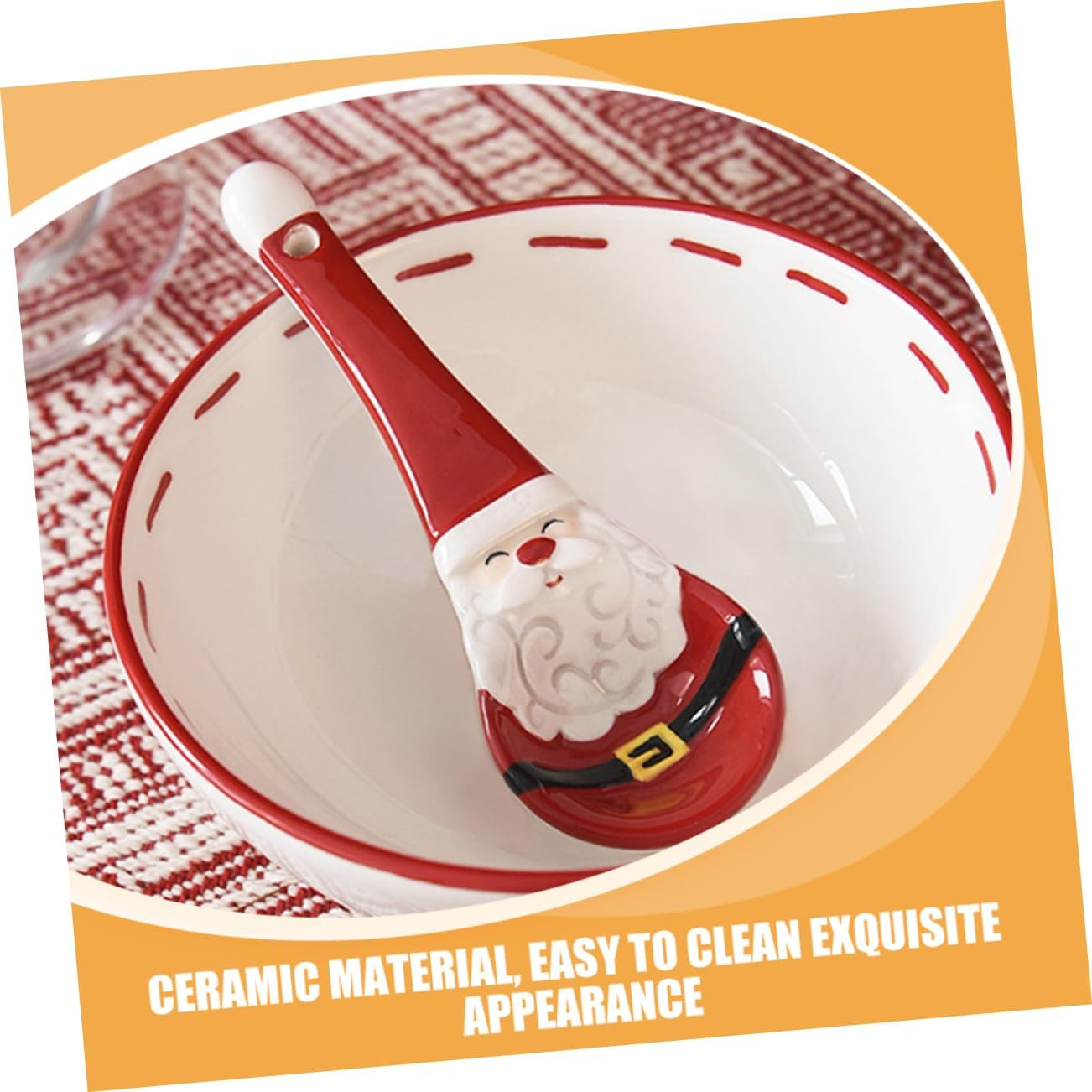 Ceramic Measuring Spoon Set Christmas Style Festive Spoon for Baking for Kitchen and Holiday Baking image number 4