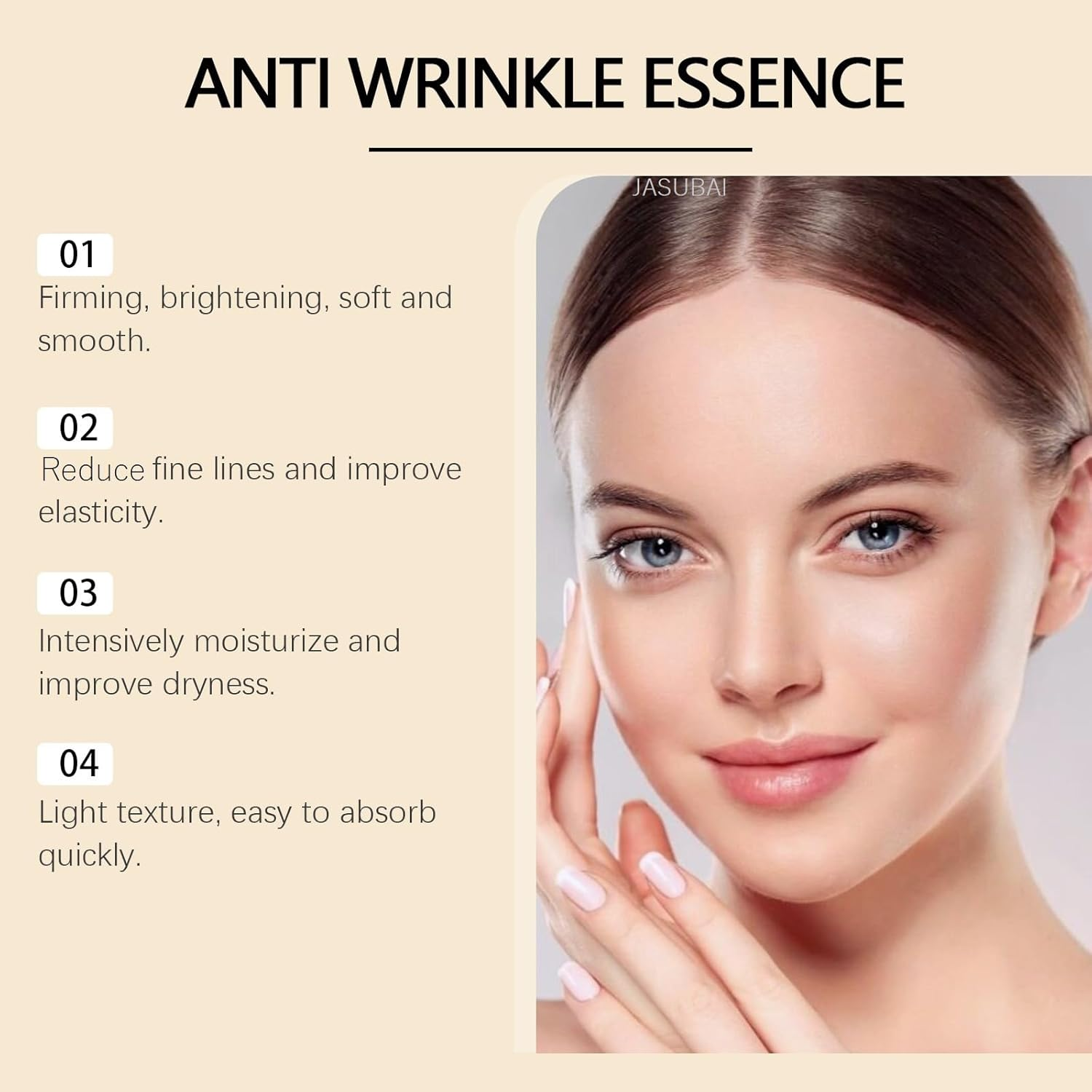 Ginseng Anti-Aging Serum Essence, Gold Ginseng Peptide Firming Serum for Face, Reduces Wrinkles & Fine Lines, Tightening & Lifting for Mature Skin, Hydrating Essence Water for All Skin Types (4PCS) - 4Pcs image number 5