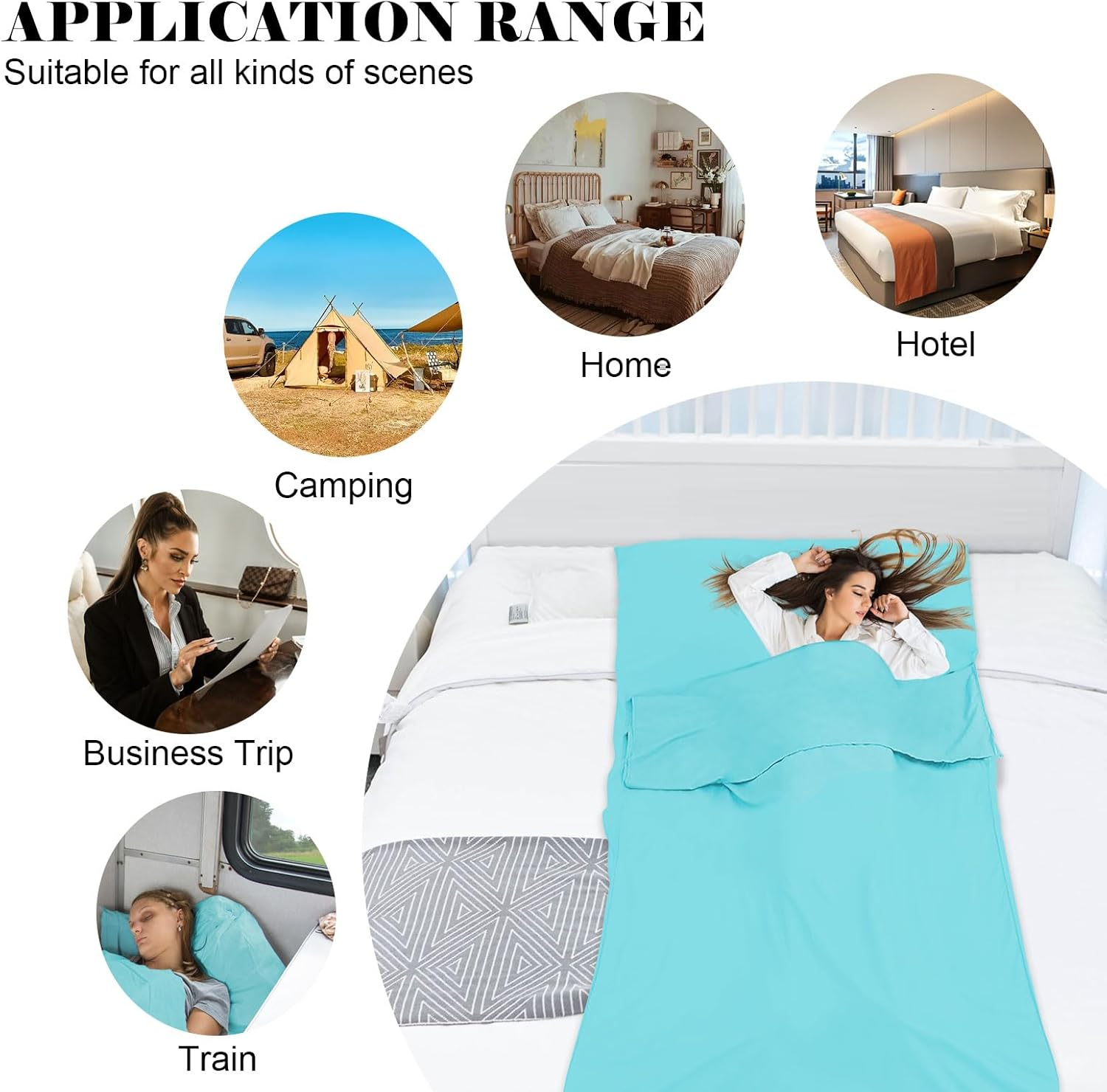 Sleeping Bag Liner Camping & Travel Sheets for Adults - Hostels & Traveling Sleep Sack