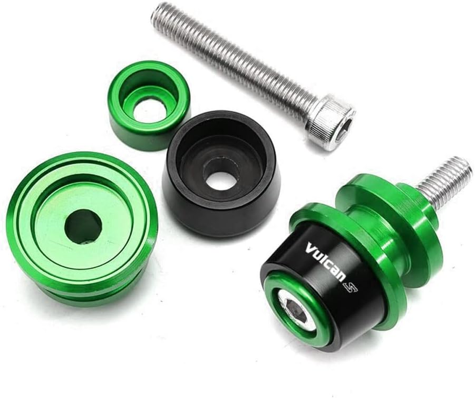 Motorcycle Accessories Aluminum Swing Arm Spools Slider Stand Screw Fits for KAWASAKI Vulcan S 650 2015-2024 2025 (Green) - Black image number 6