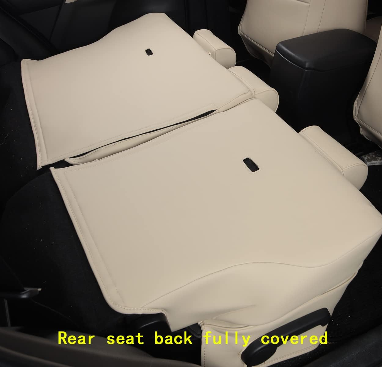LULUDA Custom Fit RAV4 Seat Covers - Waterproof Faux Leather for Toyota RAV4 2013-2018 (Beige) image number 6