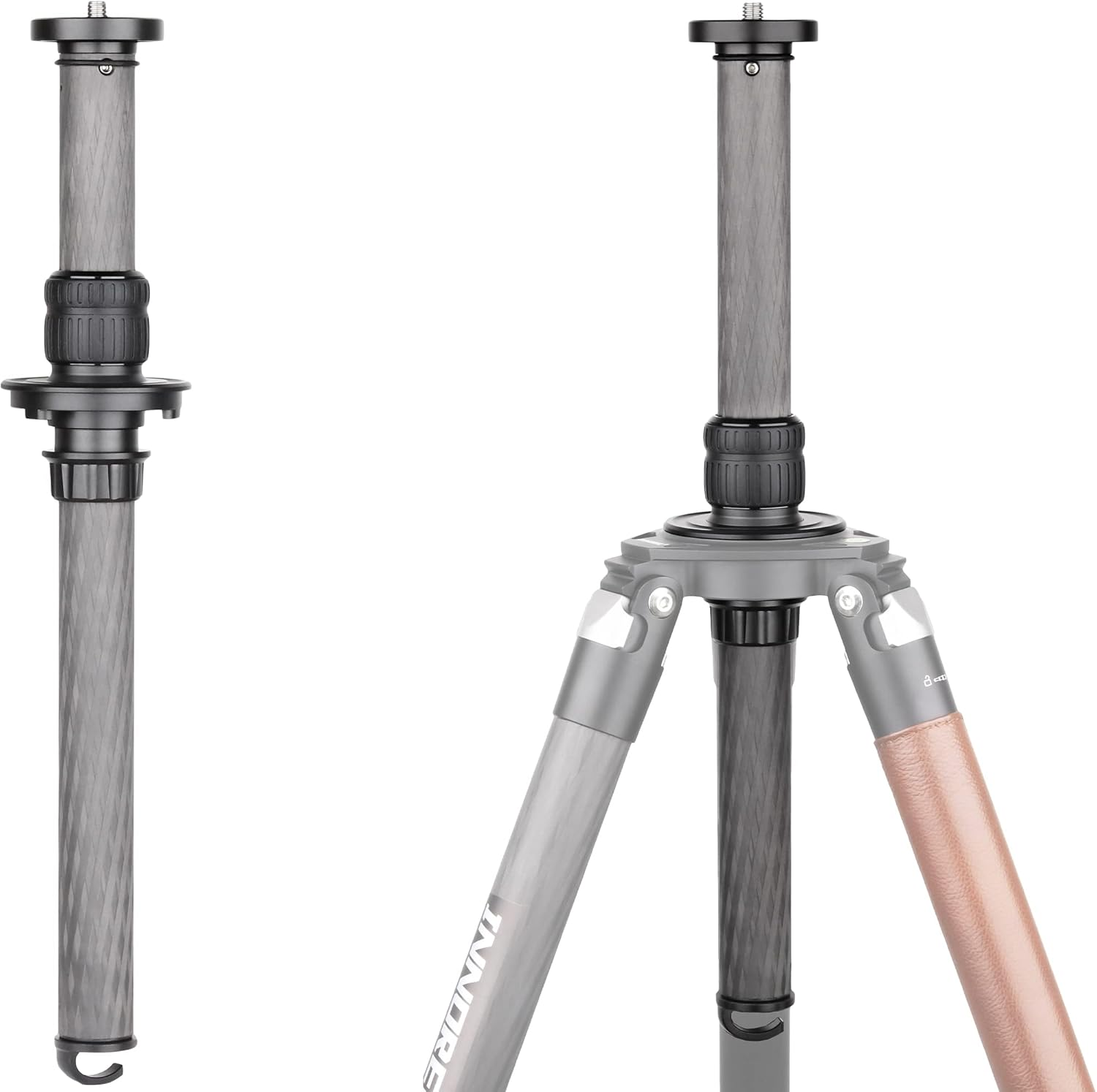 Tripod Center Column-Innorel ER40C, 10 Layers Carbon Fiber 1.8In/40Mm Tube Mid-Column Professional Extension Rod Only Suit Heavy Duty Tripod of LT364C for Digital DSLR Camcorder Camera Shooting