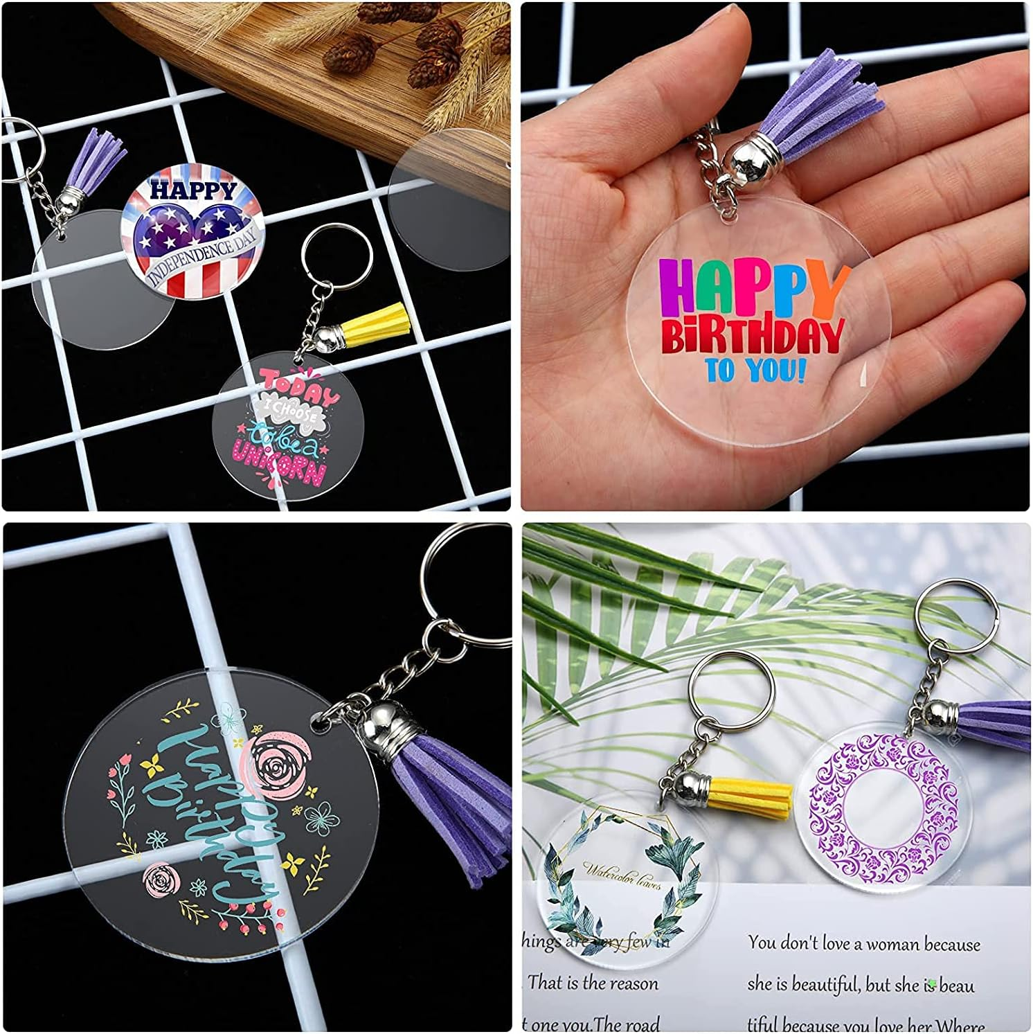 30 Pieces Clear Acrylic Circles Blanks Clear Acrylic Disc Transparent Acrylic round Circle Plastic Disc Acrylic Sheet Blank Acrylic Christmas Ornament for Art Project Painting DIY Craft (2 Inch) image number 6