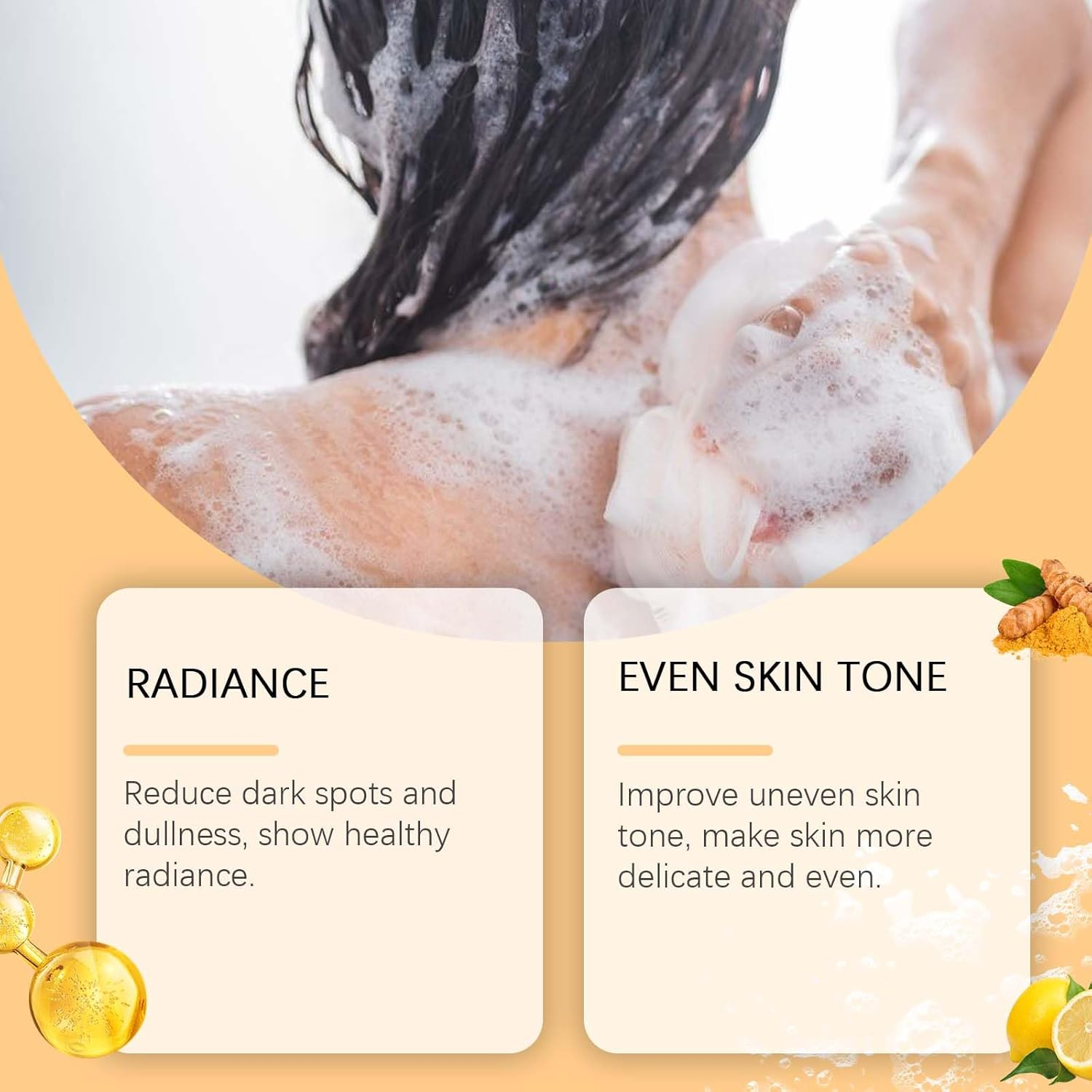 Scentric Glow Soap, Lemon Turmeric Kojic Acid Soap, Turmeric Soap for Dark Spots, Melanin Turmeric Soap for Face and Body, Moisturizing Deep Cleansing for Women & Men, Turmeric Lemon Soap 120G (3Pcs) image number 4