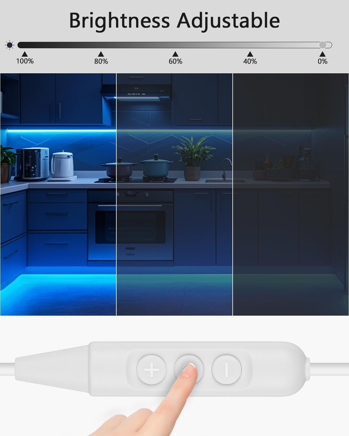 Aclorol 3M 5V USB COB LED Strip Light Ice Blue Dimmable Flexible Light Strip 960 Leds 8Mm Width LED TV Backlight with 1.5M USB Cable for Indoor Christmas Holiday Party DIY Lighting Decoration image number 2