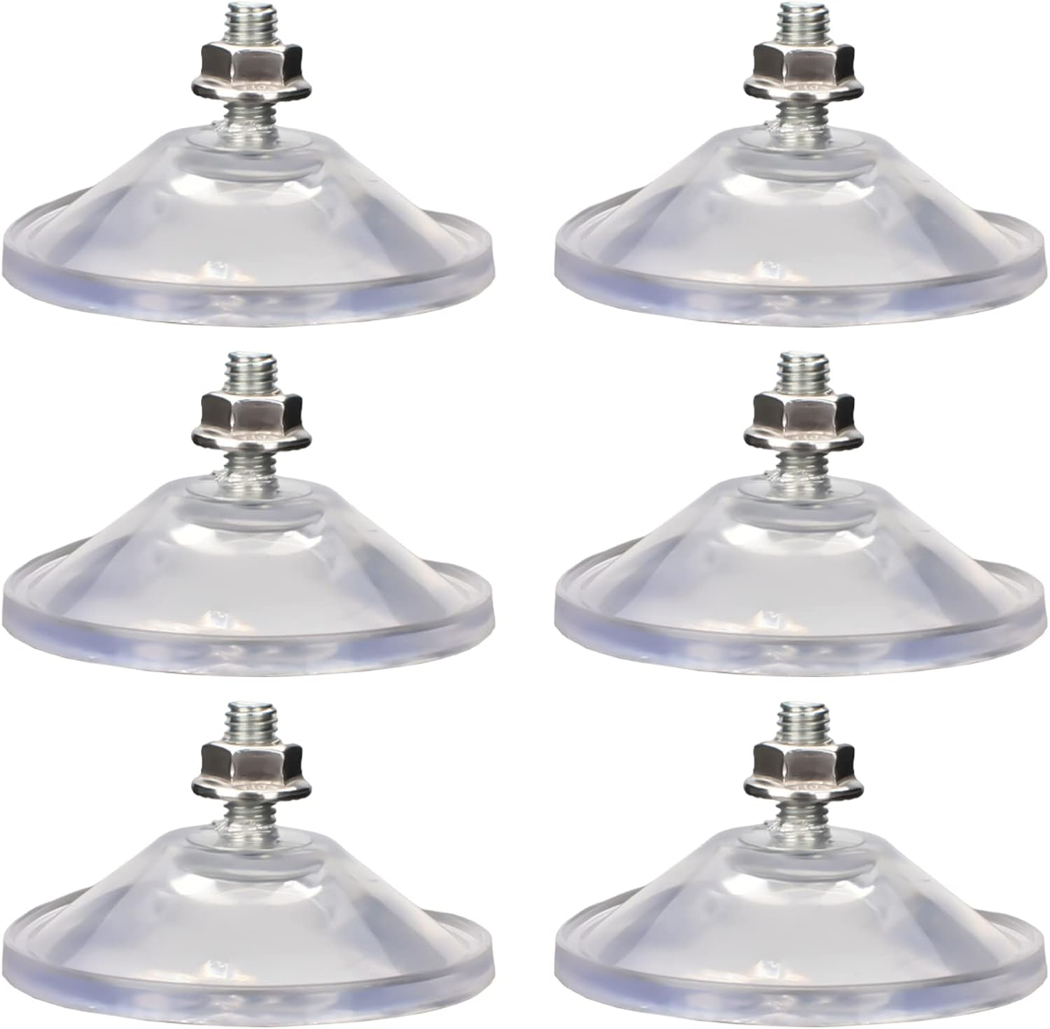 Accencyc 6 Pcs Strong Thickened Sucker Suction Cup Clear PVC Sucker Pads with M6 X 14 Thread Screw Extra Strong Adhesive Glass Suction Holder