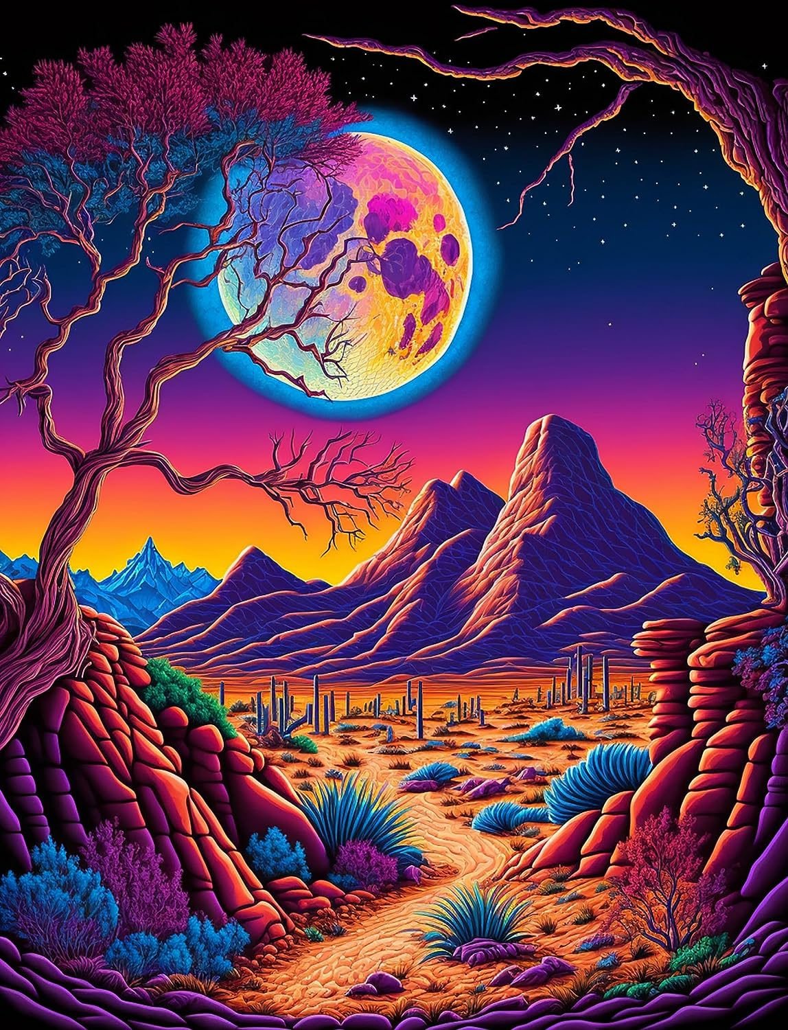 Diamond Painting Kits for Adults, Full Drill Desert Moon Diamond Art Kit for Adults Beginner, DIY 5D Diamond Dots Painting Craft for Home Wall Decor (30X40Cm) image number 6