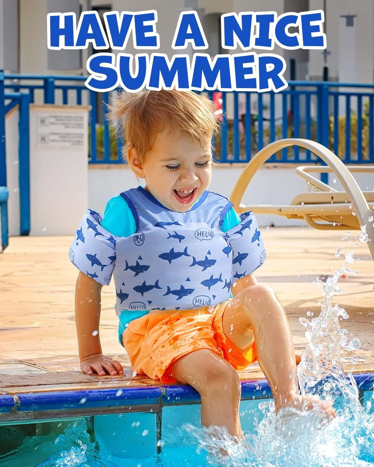 Toddler Swim Vest, Kids Swim Vest for 28-66 Pounds, Double Security Toddler Life Vest with Floats Arm Wing for Swimming, Kid Life Jacket for Boys Girls Infant Baby Children in 2,3,4,5,6,7,8 Yrs image number 6