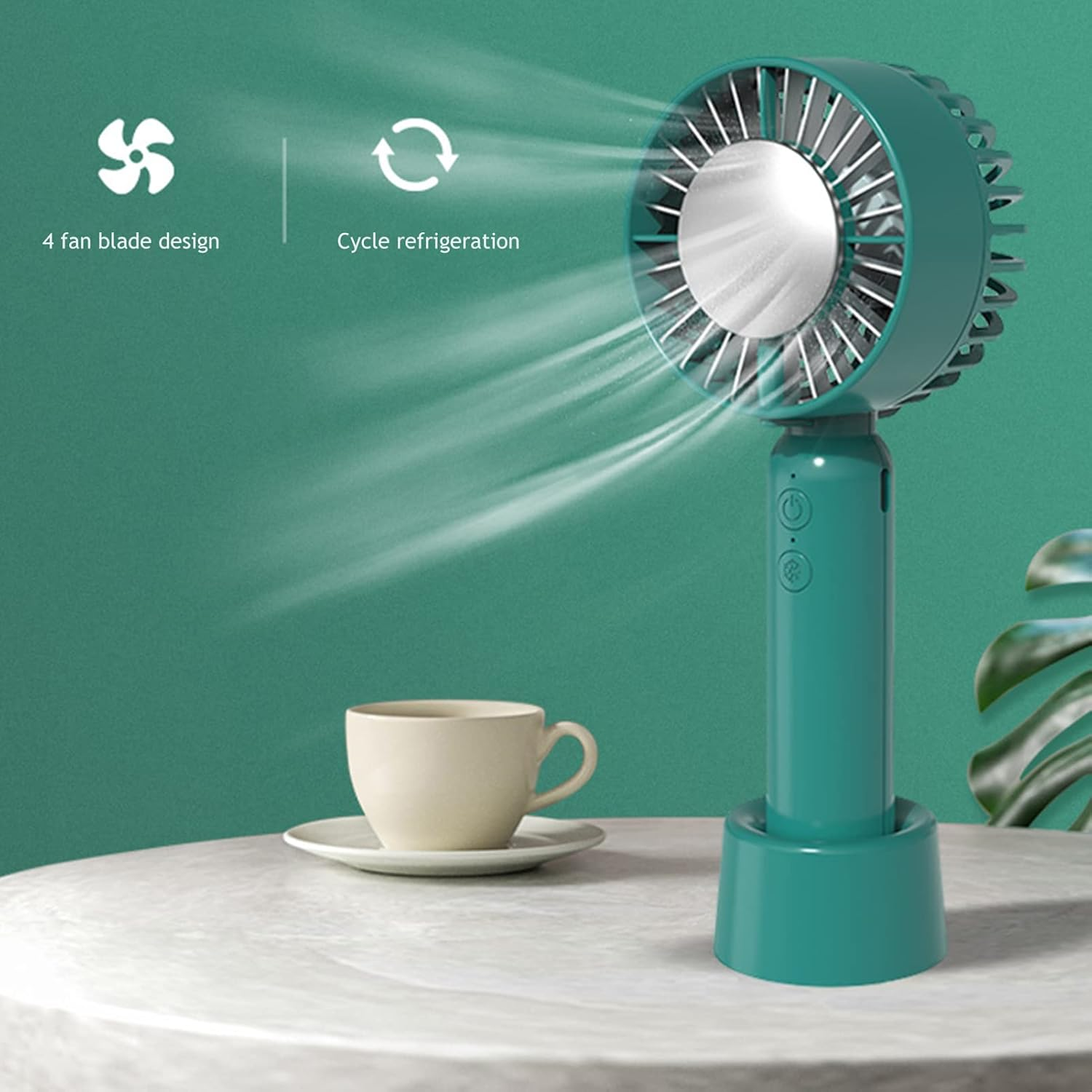 Mini Handheld Fan, Portable Makeup Eyelash Fan Rechargeable Personal Electric Small Fan Reusable Quiet Fan Durable Pocket Hand Fan for Outdoor Activities/562 (Color : Pink) image number 2