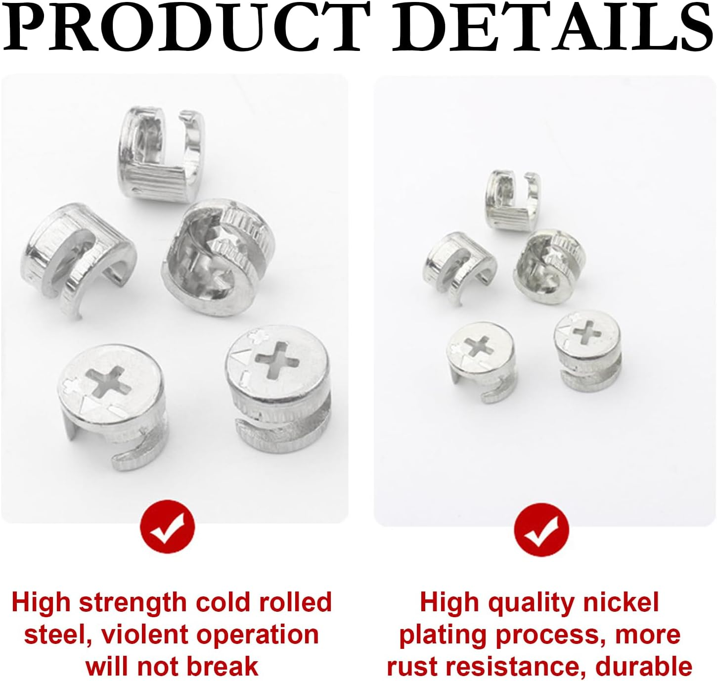 10PCS Durable Cam Lock Set for Drawers & Wardrobes &ndash; Anti-Corrosion, Secure Furniture Connector image number 3