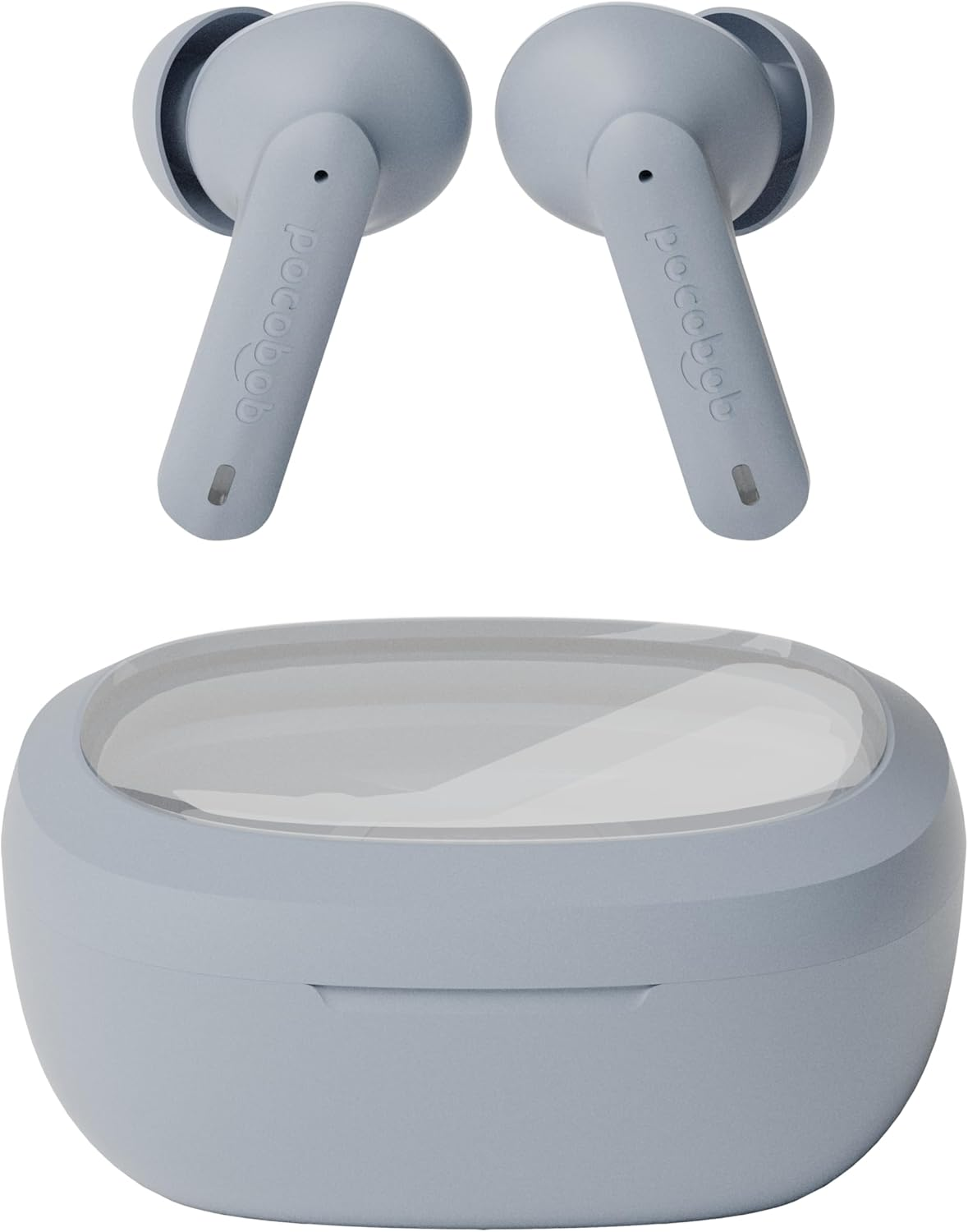 Pocobob 8 Bluetooth 5.3 In-Ear Headphones with Microphone, ENC, App Control, 32 Hours Battery, Touch, USB-C, IPX4 Water Protection, True Wireless Earbuds, Light Blue