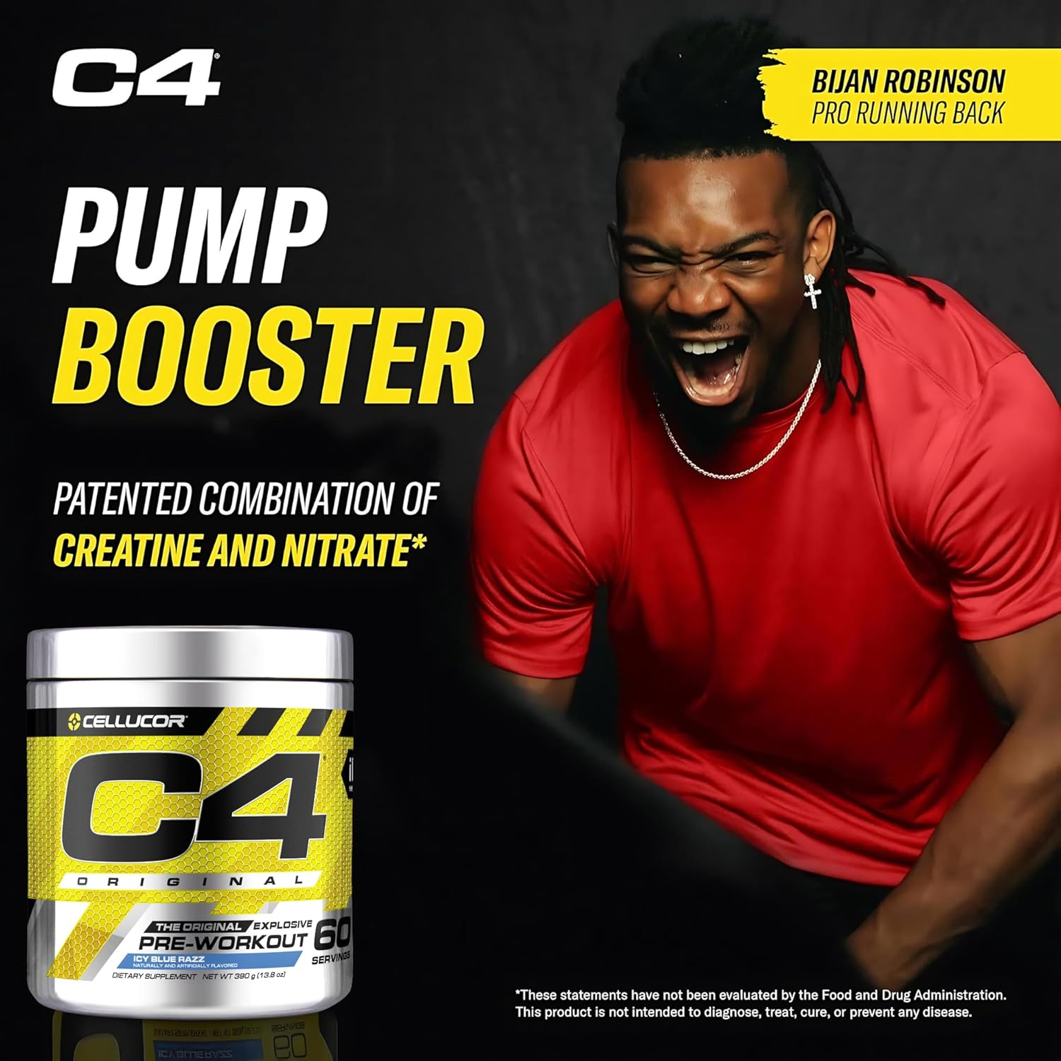 Cellucor C4 Original ID Series 60 Serves Pre Workout (Icy Blue Razz) image number 4