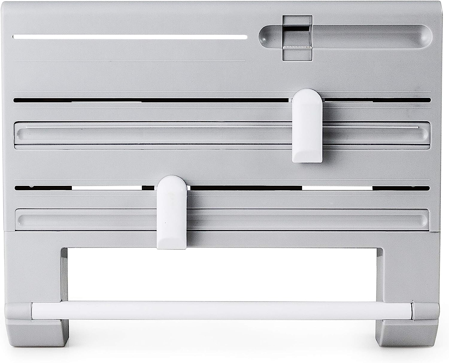 6 in 1 Kitchen Cling Film Foil Dispenser Paper Towel Holder Sause Bottle Storage (Grey) image number 2