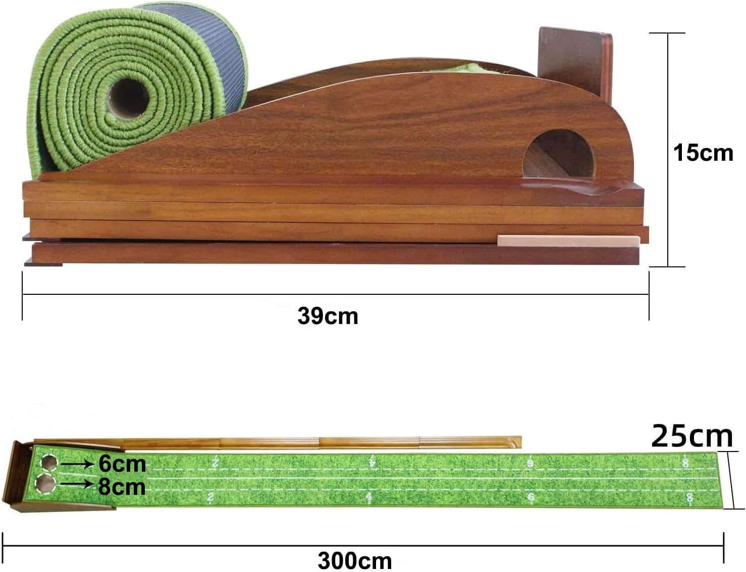 Putting Green Indoor,Wrinkle-Free Golf Mat with Auto Ball Return - Durable Solid Wood Base, Luxurious Velvet Surface - Ideal for Home or Office image number 5