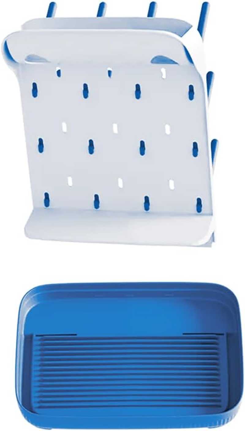 Baby Bottle Drying Rack, Vertical Space Saving Countertop Standing Drying Rack Baby Accessory, Bottle Brsuh, Pacifier, Breast Pump Accessories Drying Stand, Storage Organizer (Blue) image number 6