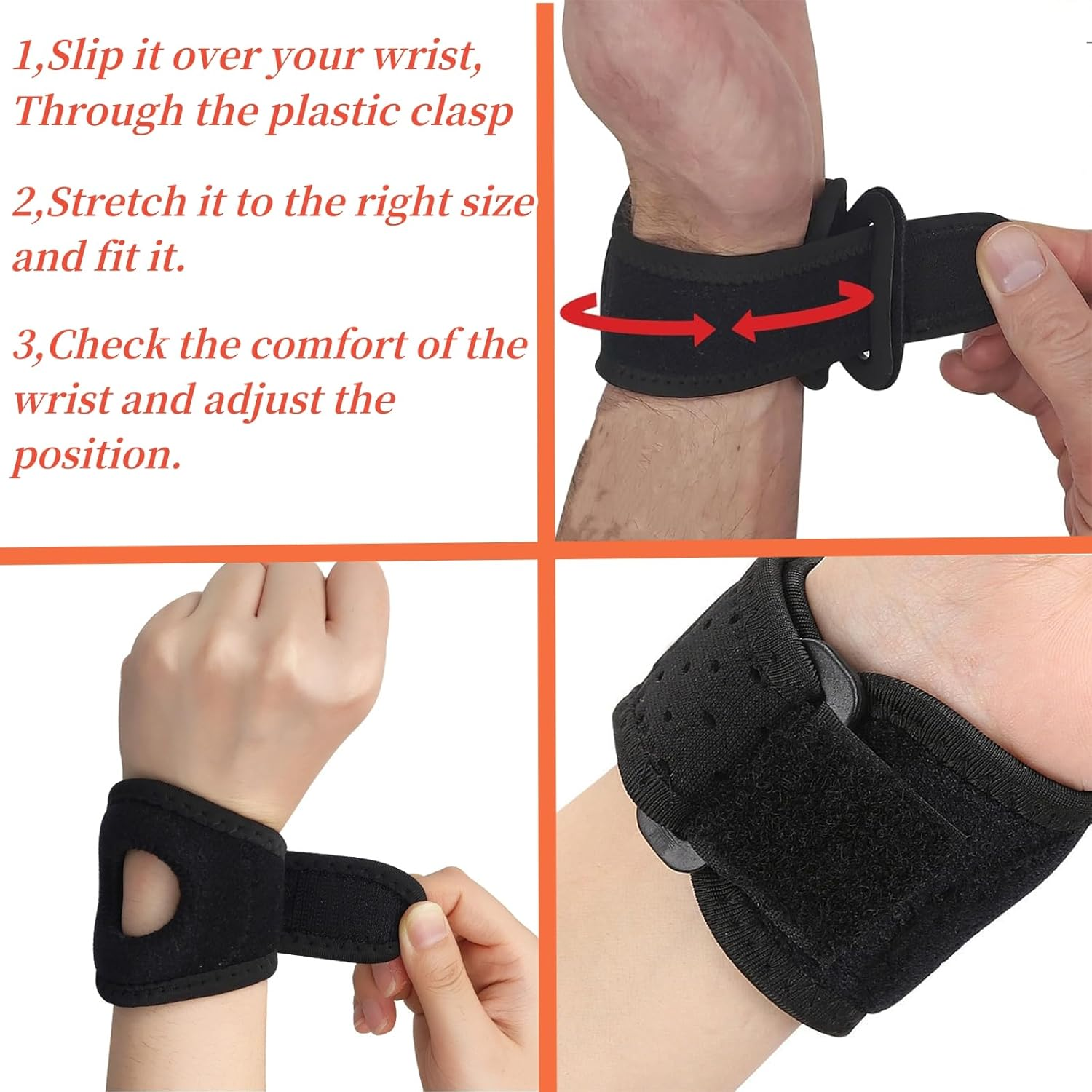 MAIHUO TFCC Wrist Brace,Wrist Brace for TFCC Tears,Adjustable Wrist Strap with Holes,Wrist Support,Wrist Splint image number 4